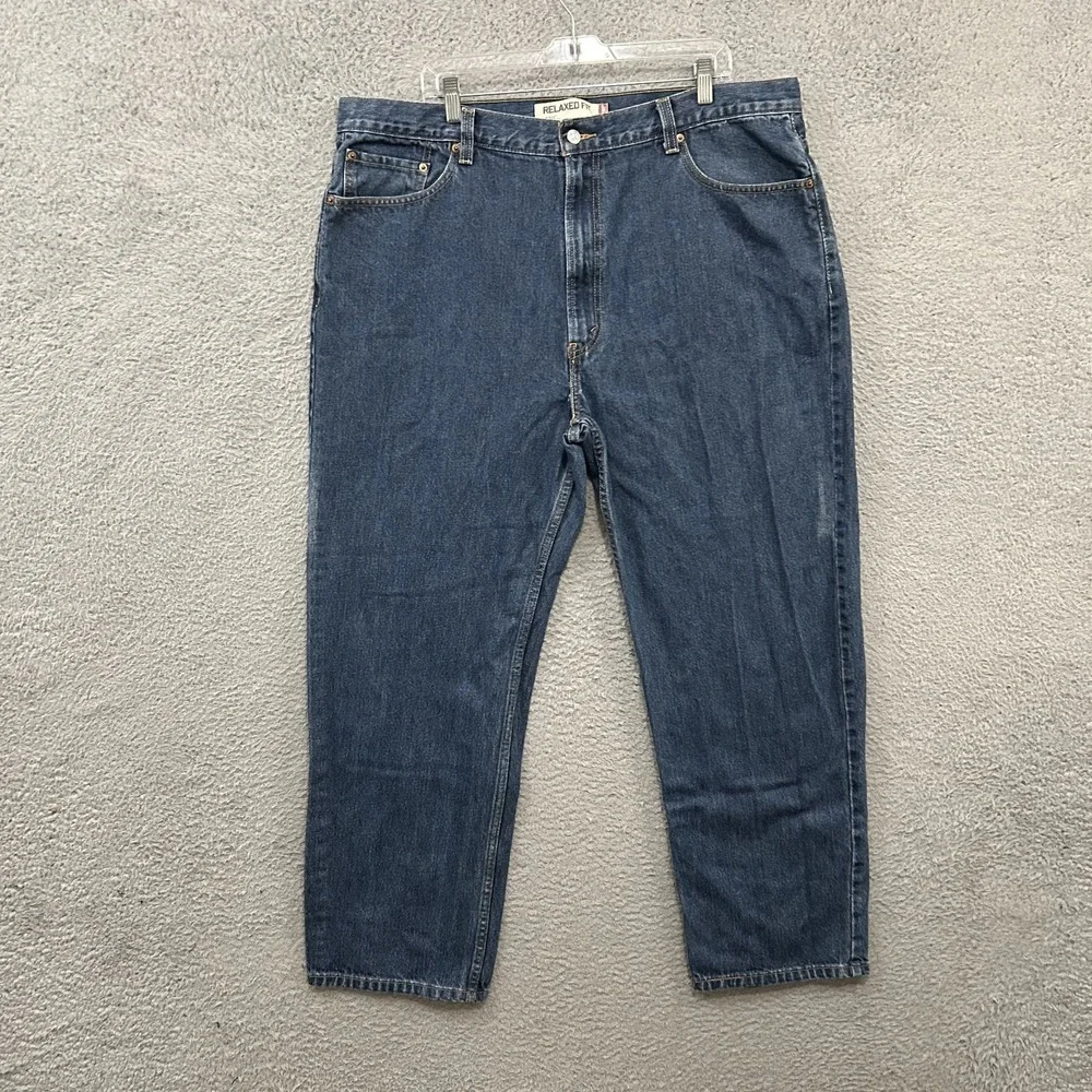 Levis Jeans Mens 42x30 Blue Denim 550 Relaxed Fit Tapered Cotton American Y2K